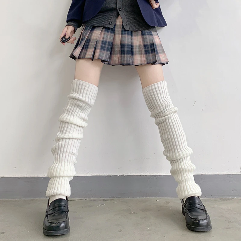 70cm Japanese Lolita Sweet Girl Warmers Knitted Foot Cover Leg Warm Socks Women Slim Long Winter Sock Cosplay Heap Socks