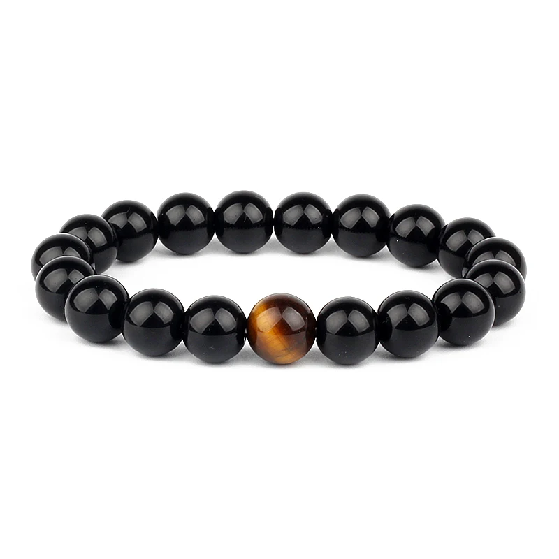 Fashion Obsidian Tiger Eye Stone Bracelets for Men New Natural Stone Beads Man Bracelet Men Charm Yoga Jewelry Gift 2022 Pulsera