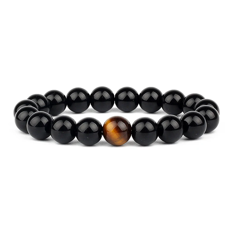 Fashion Obsidian Tiger Eye Stone Bracelets for Men New Natural Stone Beads Man Bracelet Men Charm Yoga Jewelry Gift 2022 Pulsera