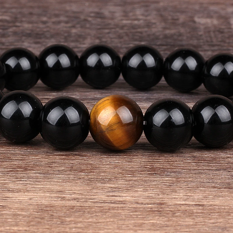 Fashion Obsidian Tiger Eye Stone Bracelets for Men New Natural Stone Beads Man Bracelet Men Charm Yoga Jewelry Gift 2022 Pulsera