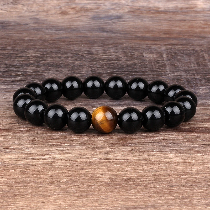 Fashion Obsidian Tiger Eye Stone Bracelets for Men New Natural Stone Beads Man Bracelet Men Charm Yoga Jewelry Gift 2022 Pulsera