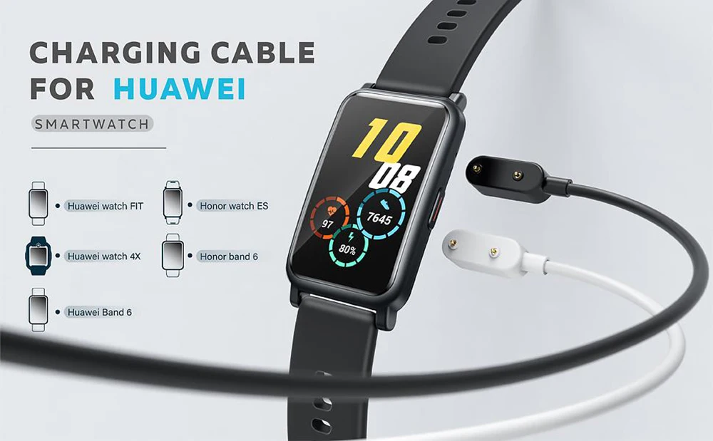 Magnetic USB Charger for Huawei Watch Fit 3/ Fit/ Fit2/ Band 7/ Huawei Band 10 / Honor Watch ES Charging Cable 3.3ft Smartwatch