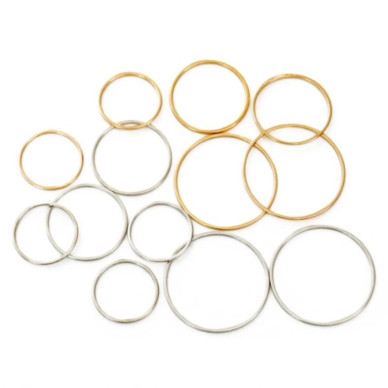 20-50pcs Round Diameter 8-40mm Hoops Earrings Wires Connectors Closed Rings For DIY Pendant Jewelry Making Accessories Supplies