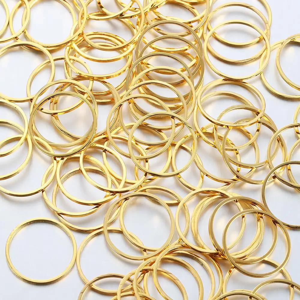 20-50pcs Round Diameter 8-40mm Hoops Earrings Wires Connectors Closed Rings For DIY Pendant Jewelry Making Accessories Supplies