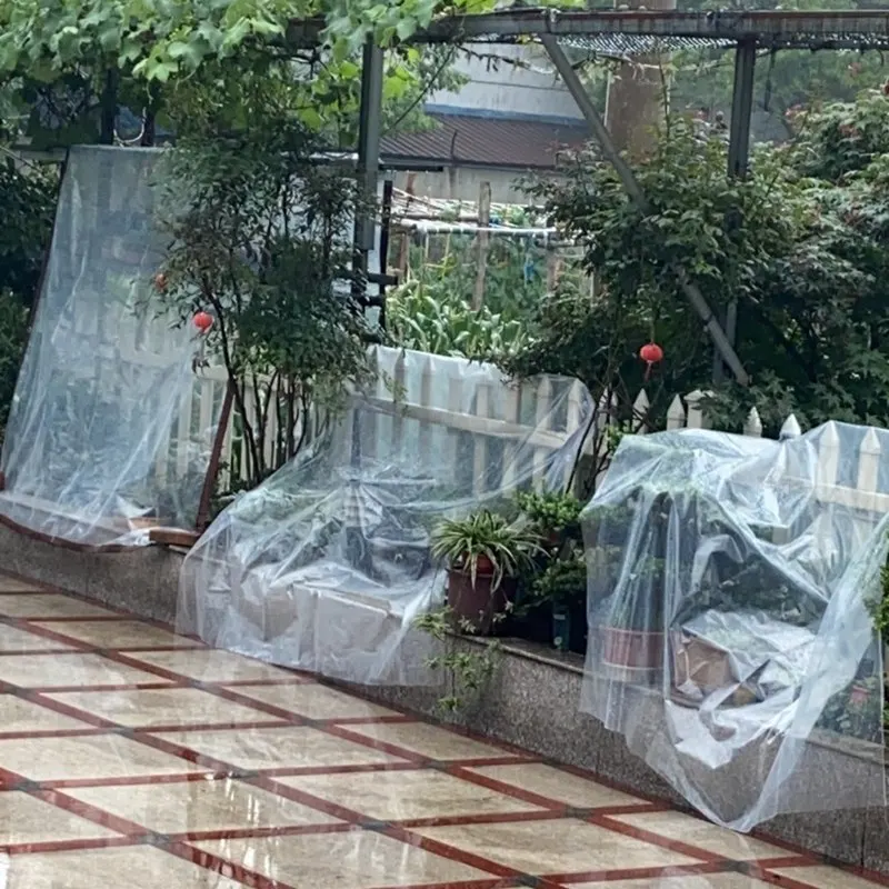 0.1mm Transparent  PE Film Rainproof Tarpaulin Balcony Plants Keep Warm Garden Furniture Pergola Rain Cover Canopy Awnings