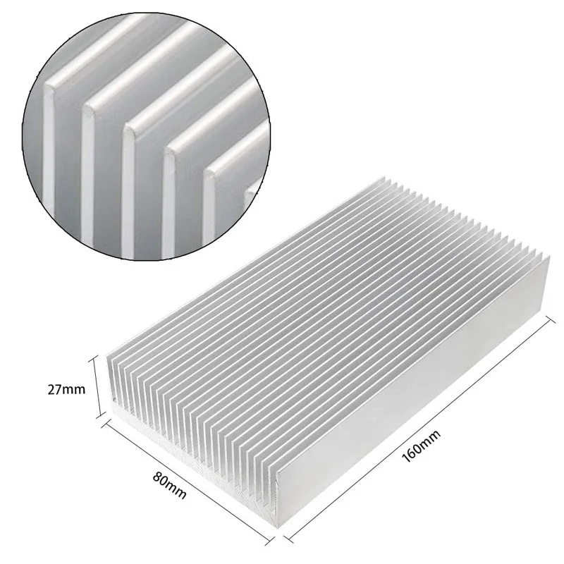 Aluminum Radiator HeatSink High Power, 80x27x160mm Heat Sink Cooling Cooler for LED Power Transistor Amplifier IC MOSFET SCR Etc