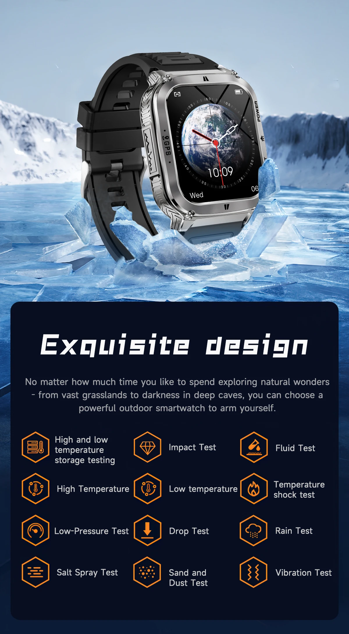 Smart Watch Men Women 1.83" AMOLED Screen 1000mAh Bluetooth Call Sports Fitness Bracelet IP68 Waterproof Smartwatch For Android
