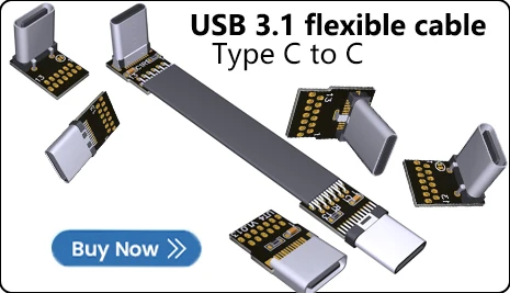 Hoqo Flexible Flat Cable For Raspberry Pi Type-C Mini/Micro USB Extension Ribbon FFC FPV Slim Flat Soft Flexible FPC Charge FPV