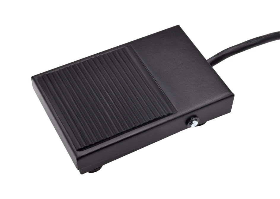 1pc TFS-1 Metal Non-slip Momentary Electric Power Foot Pedal Switch 220V AC 10A Waterproof SPDT Black On Off 1NO1NC Footswitch