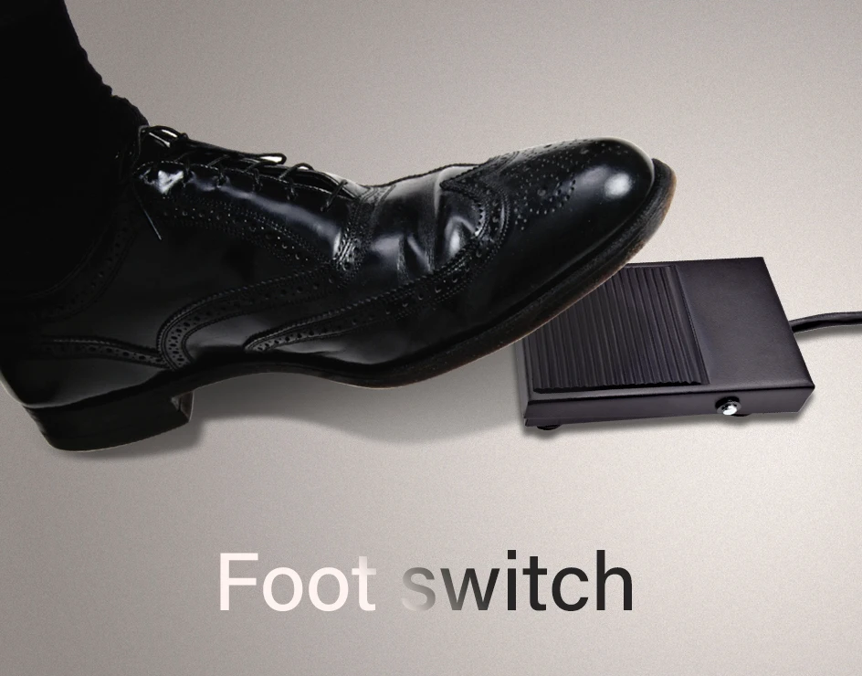 1pc TFS-1 Metal Non-slip Momentary Electric Power Foot Pedal Switch 220V AC 10A Waterproof SPDT Black On Off 1NO1NC Footswitch