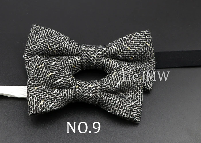 Brand New Wool Bowtie Woven Plaid Stripped Formal Bow Tie Brown Grey Butterfly Mens Wedding Party Dress Shirt Suit Accessories