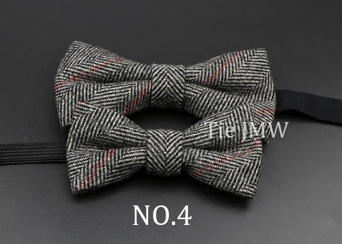 Brand New Wool Bowtie Woven Plaid Stripped Formal Bow Tie Brown Grey Butterfly Mens Wedding Party Dress Shirt Suit Accessories