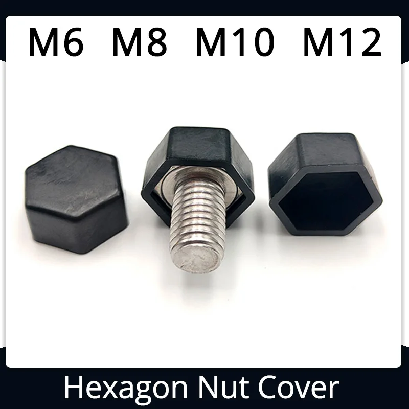 M6 M8 M10 Black Dome Protection Cap Covers Exposed Outer Hexagon Plastic PE Nut Bolt