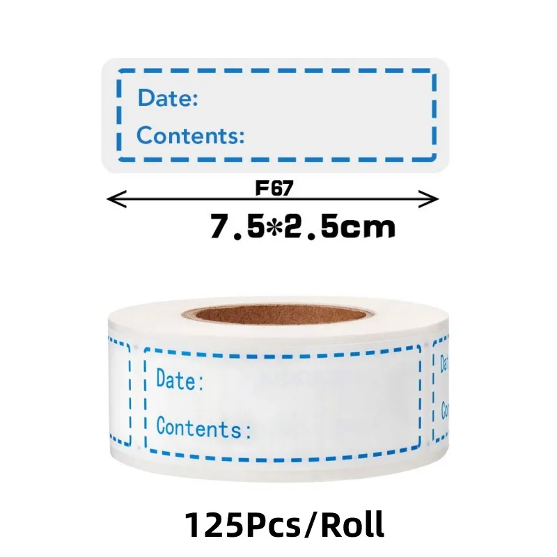 Kitchen Date Roll Paper Label Waterproof Food Storage Stickers Removable Storage Sticker Freezer Labels
