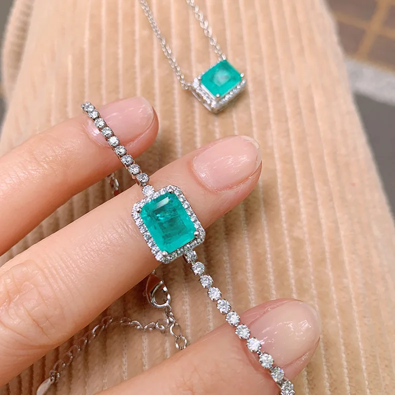 Women Jewelry Vintage 7*9mm High Quality Yellow Pink Blue Crystal Bracelet Necklace Party Fine Gift