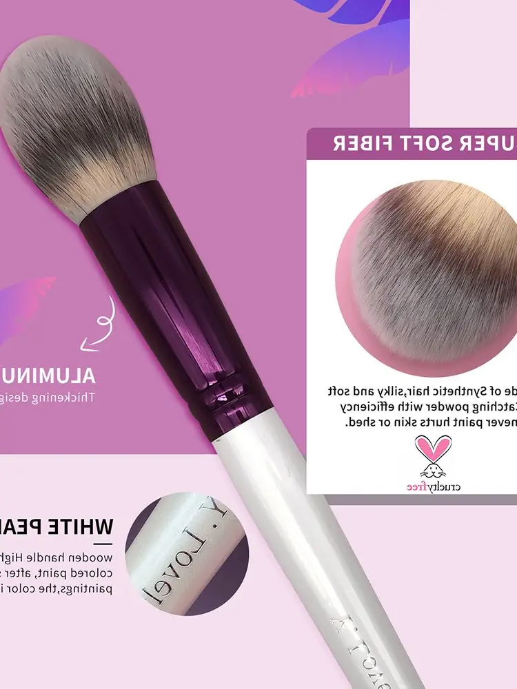 YLovely Man Ly Soft Synthetic Hair High Quality Wooden Foundation Powder Contour Blending Eyeshadow Makeup Brush Set Kit