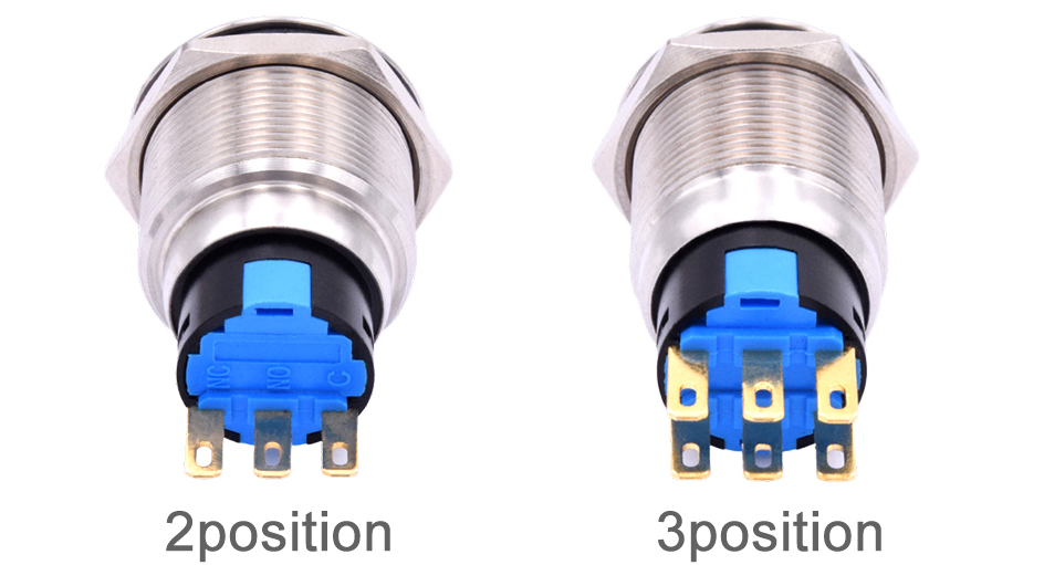16mm 19mm 22mm Waterproof Metal Rotary Key Selector Switch 2 3 Position Stainless Steel Push Button Lock Switch Latching 1NO1NC