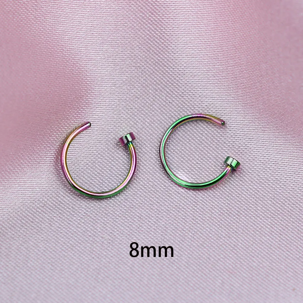 2PCS Stainless Steel Women Clip Earring Lips Rings Nose Ring Septum Falso Clip On Mouth Ring Fake Piercing Body Clip Hoop