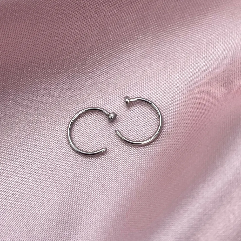 2PCS Stainless Steel Women Clip Earring Lips Rings Nose Ring Septum Falso Clip On Mouth Ring Fake Piercing Body Clip Hoop