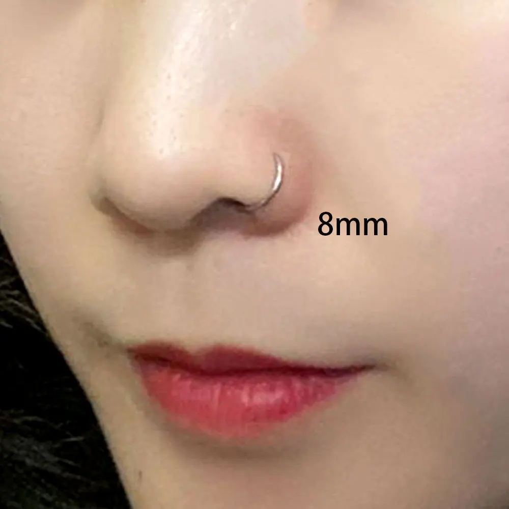 2PCS Stainless Steel Women Clip Earring Lips Rings Nose Ring Septum Falso Clip On Mouth Ring Fake Piercing Body Clip Hoop