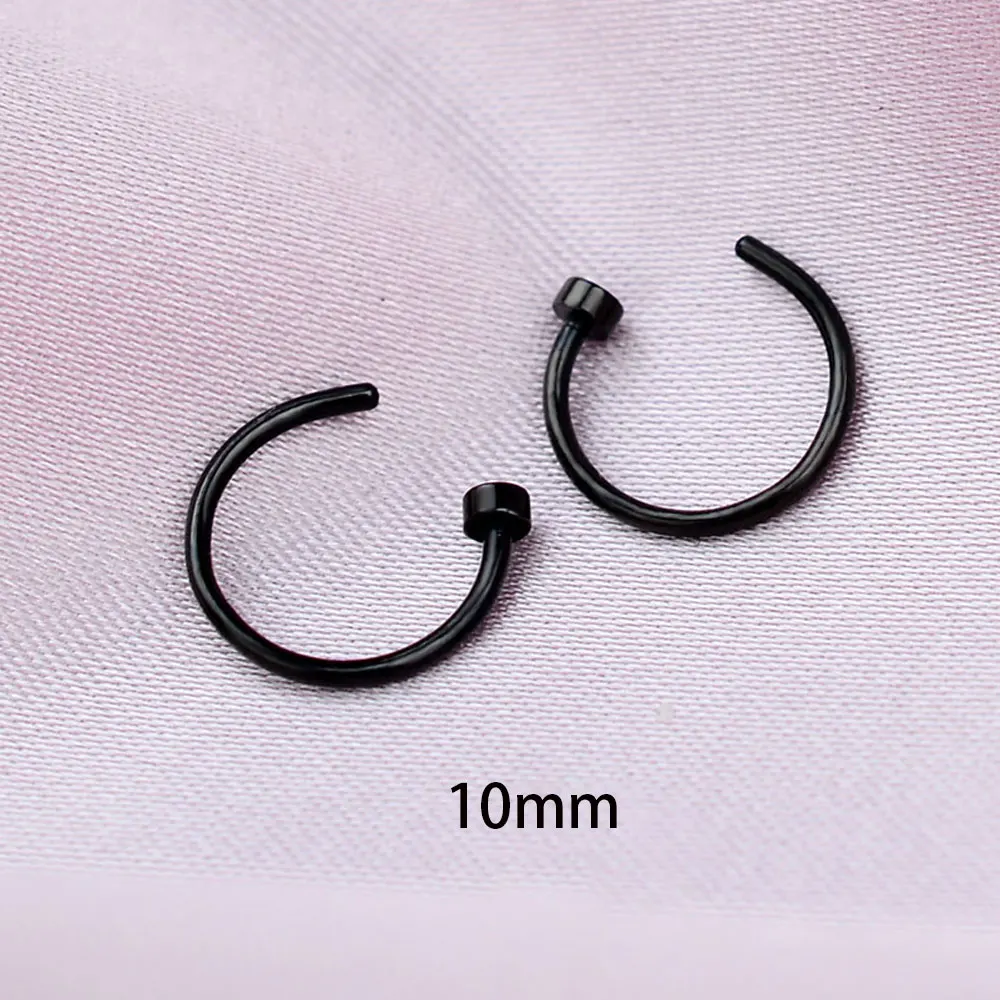 2PCS Stainless Steel Women Clip Earring Lips Rings Nose Ring Septum Falso Clip On Mouth Ring Fake Piercing Body Clip Hoop
