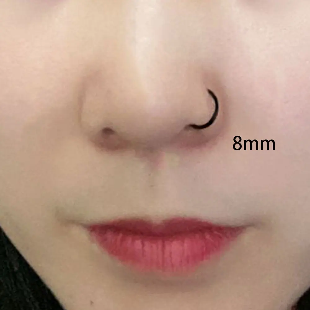 2PCS Stainless Steel Women Clip Earring Lips Rings Nose Ring Septum Falso Clip On Mouth Ring Fake Piercing Body Clip Hoop