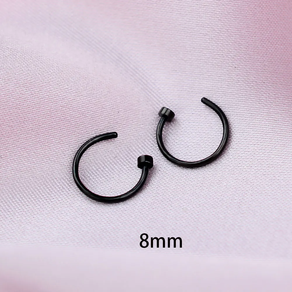 2PCS Stainless Steel Women Clip Earring Lips Rings Nose Ring Septum Falso Clip On Mouth Ring Fake Piercing Body Clip Hoop