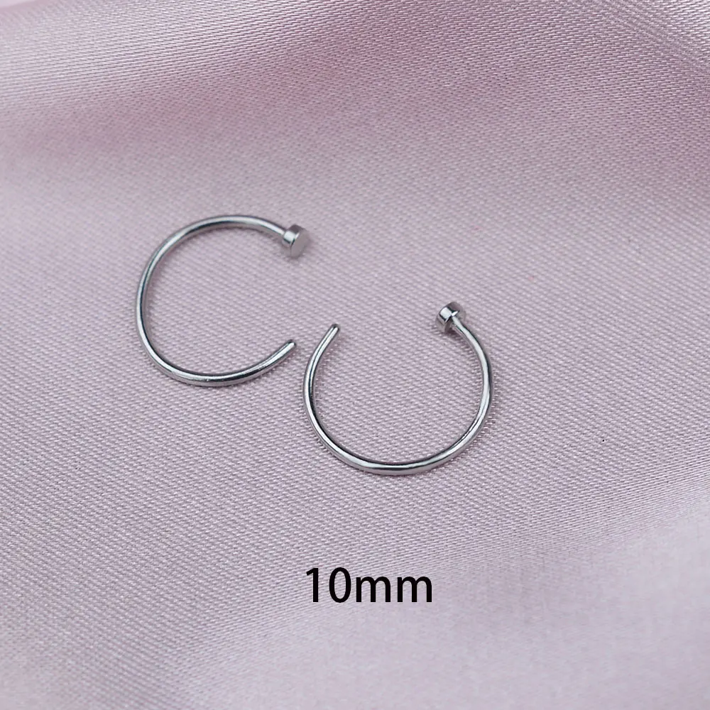 2PCS Stainless Steel Women Clip Earring Lips Rings Nose Ring Septum Falso Clip On Mouth Ring Fake Piercing Body Clip Hoop