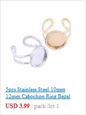 6pcs Stainless Steel Fit 12mm Cabochon Earring Base Blanks With Tassel Charms Diy Bezel Settings For Jewelry Making Supplies