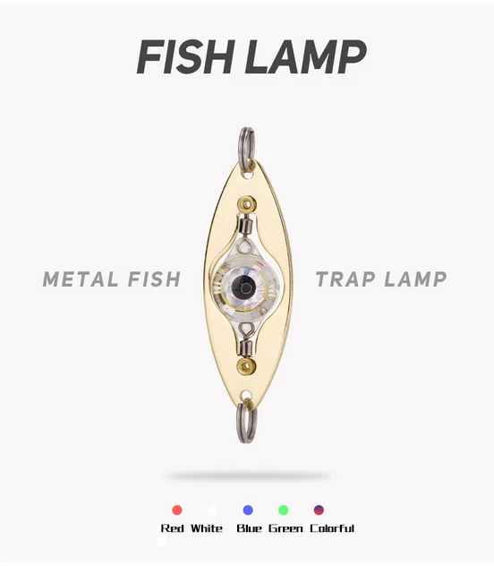 LED Fishing Lure Light Deep Drop Fishing Spoons Underwater Eye Shape Fishing Lure Light Tackle Fishing Equipment Accessories