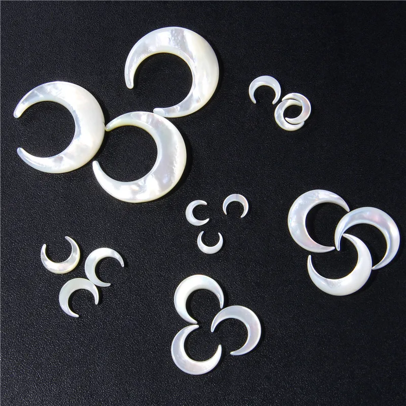 8-30mm Natural Mother of Pearl Bead Moon Shape Loose Shell Beads For Jewelry Making Women Necklace Earrings AccessorIes Supplies