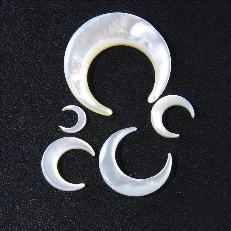 8-30mm Natural Mother of Pearl Bead Moon Shape Loose Shell Beads For Jewelry Making Women Necklace Earrings AccessorIes Supplies