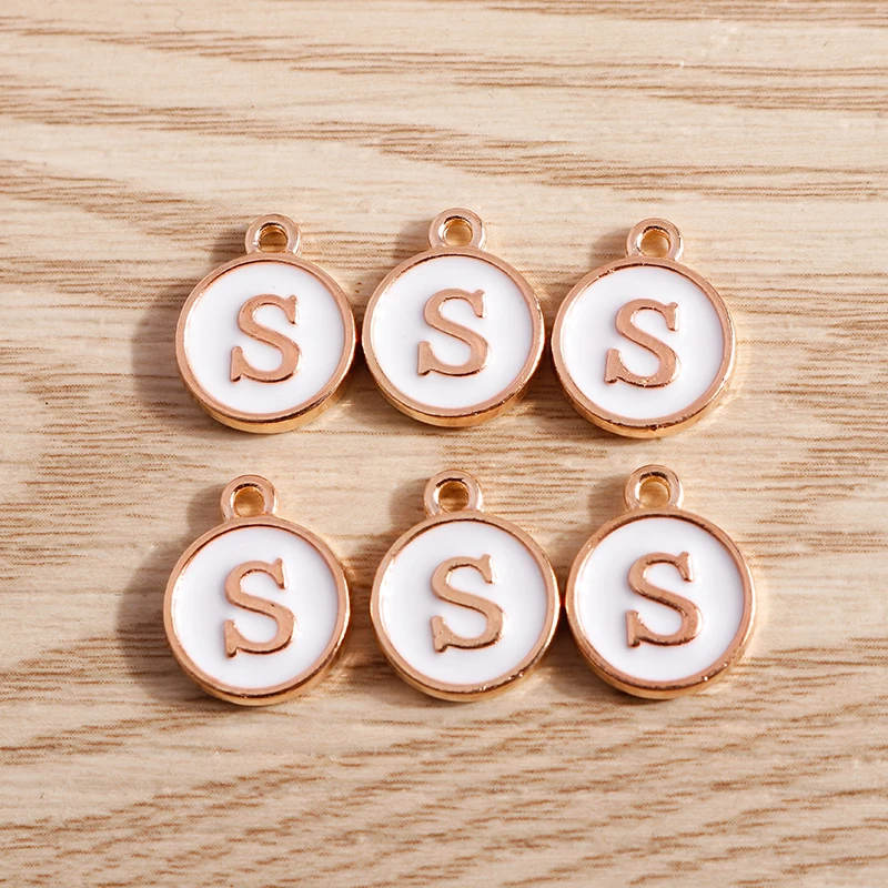 10pcs/lot 12*15mm A-Z Letter Enamel Charms for Jewelry Making Pendants Necklaces Earrings DIY Handmade Bracelets Crafts Supplies