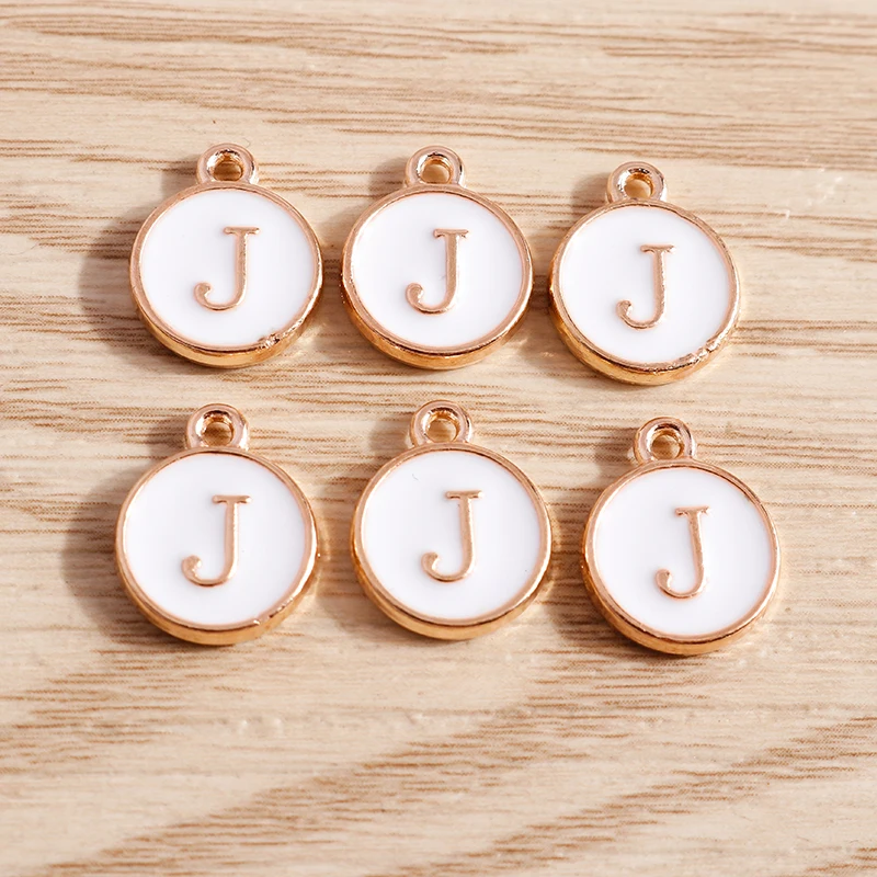 10pcs/lot 12*15mm A-Z Letter Enamel Charms for Jewelry Making Pendants Necklaces Earrings DIY Handmade Bracelets Crafts Supplies