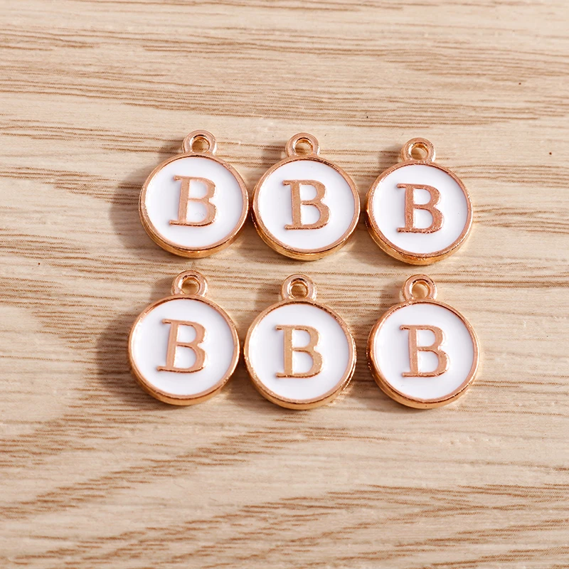 10pcs/lot 12*15mm A-Z Letter Enamel Charms for Jewelry Making Pendants Necklaces Earrings DIY Handmade Bracelets Crafts Supplies