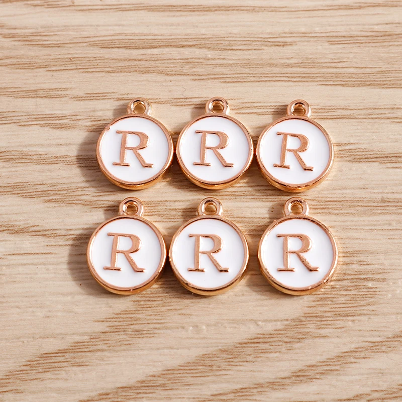 10pcs/lot 12*15mm A-Z Letter Enamel Charms for Jewelry Making Pendants Necklaces Earrings DIY Handmade Bracelets Crafts Supplies