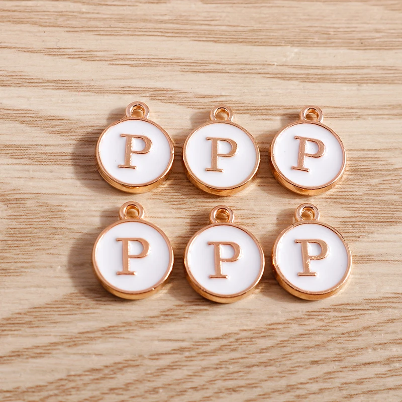 10pcs/lot 12*15mm A-Z Letter Enamel Charms for Jewelry Making Pendants Necklaces Earrings DIY Handmade Bracelets Crafts Supplies