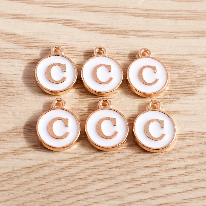 10pcs/lot 12*15mm A-Z Letter Enamel Charms for Jewelry Making Pendants Necklaces Earrings DIY Handmade Bracelets Crafts Supplies