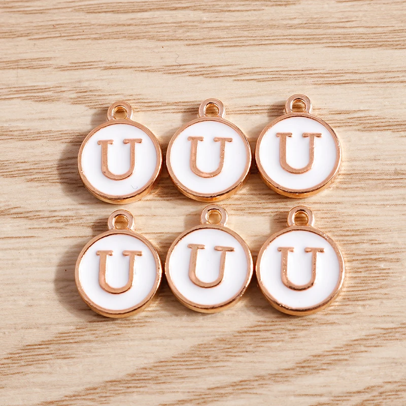 10pcs/lot 12*15mm A-Z Letter Enamel Charms for Jewelry Making Pendants Necklaces Earrings DIY Handmade Bracelets Crafts Supplies