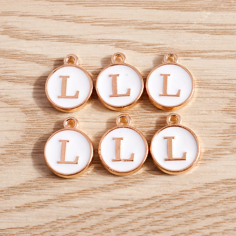 10pcs/lot 12*15mm A-Z Letter Enamel Charms for Jewelry Making Pendants Necklaces Earrings DIY Handmade Bracelets Crafts Supplies
