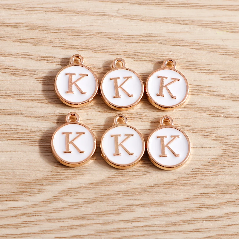 10pcs/lot 12*15mm A-Z Letter Enamel Charms for Jewelry Making Pendants Necklaces Earrings DIY Handmade Bracelets Crafts Supplies