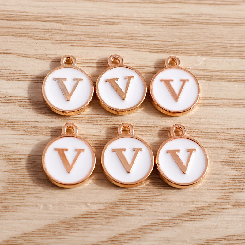10pcs/lot 12*15mm A-Z Letter Enamel Charms for Jewelry Making Pendants Necklaces Earrings DIY Handmade Bracelets Crafts Supplies