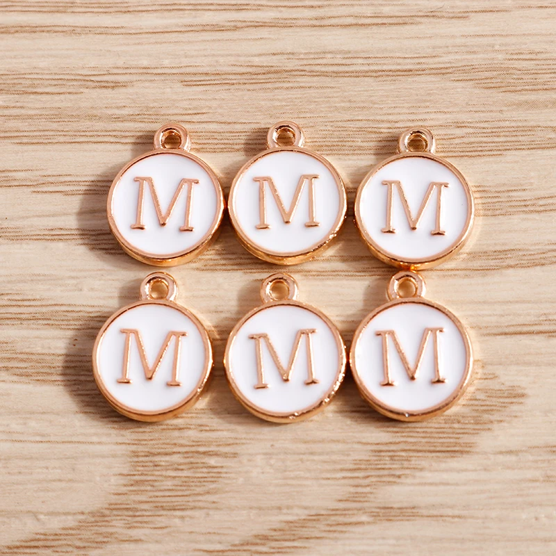 10pcs/lot 12*15mm A-Z Letter Enamel Charms for Jewelry Making Pendants Necklaces Earrings DIY Handmade Bracelets Crafts Supplies