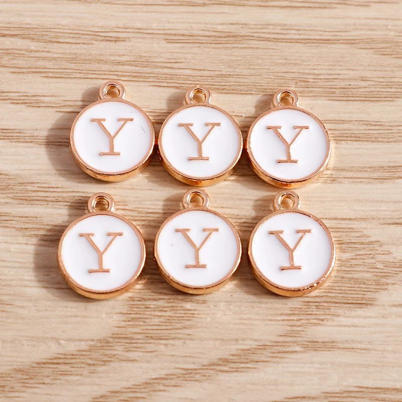 10pcs/lot 12*15mm A-Z Letter Enamel Charms for Jewelry Making Pendants Necklaces Earrings DIY Handmade Bracelets Crafts Supplies