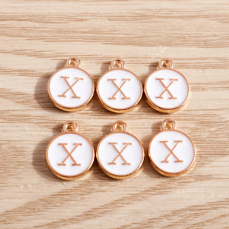 10pcs/lot 12*15mm A-Z Letter Enamel Charms for Jewelry Making Pendants Necklaces Earrings DIY Handmade Bracelets Crafts Supplies