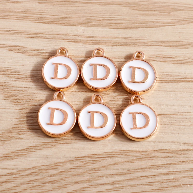 10pcs/lot 12*15mm A-Z Letter Enamel Charms for Jewelry Making Pendants Necklaces Earrings DIY Handmade Bracelets Crafts Supplies