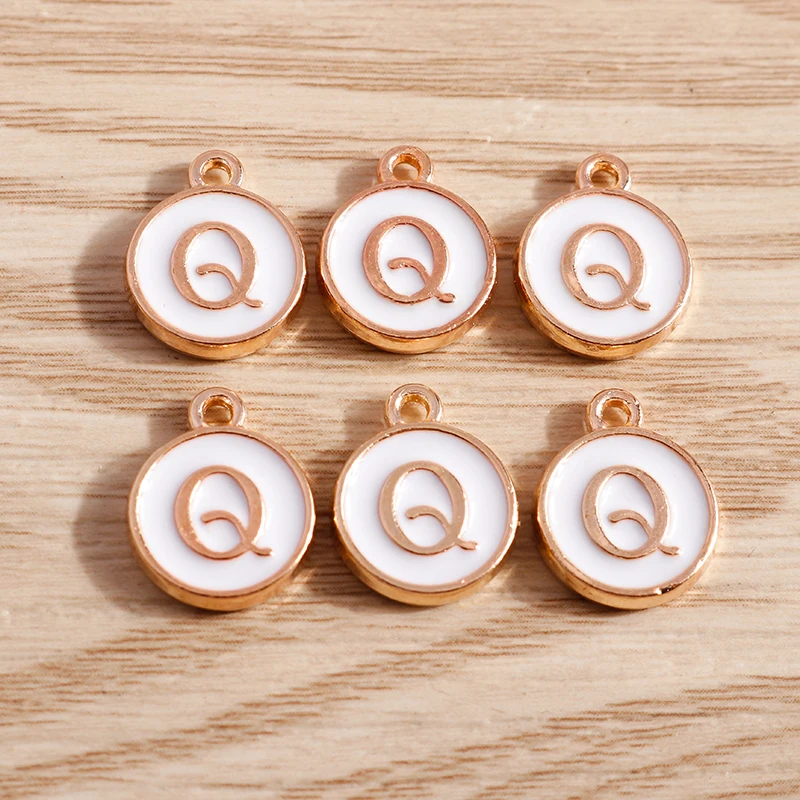 10pcs/lot 12*15mm A-Z Letter Enamel Charms for Jewelry Making Pendants Necklaces Earrings DIY Handmade Bracelets Crafts Supplies
