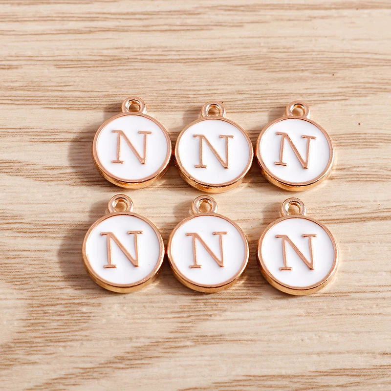 10pcs/lot 12*15mm A-Z Letter Enamel Charms for Jewelry Making Pendants Necklaces Earrings DIY Handmade Bracelets Crafts Supplies
