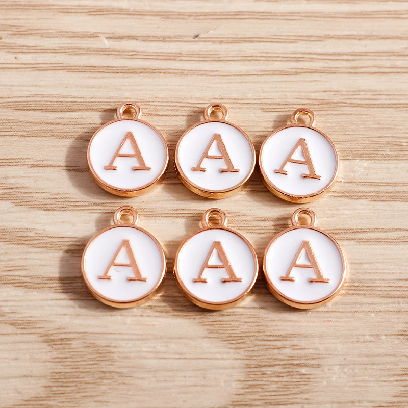 10pcs/lot 12*15mm A-Z Letter Enamel Charms for Jewelry Making Pendants Necklaces Earrings DIY Handmade Bracelets Crafts Supplies