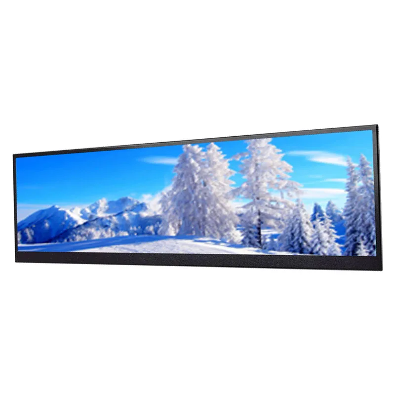 14 Inch 4K Bar Monitor IPS 3840x1100 Gaming Console Industrial Control Screen with Windows, Raspberry Pi, Android Phone, Type-C